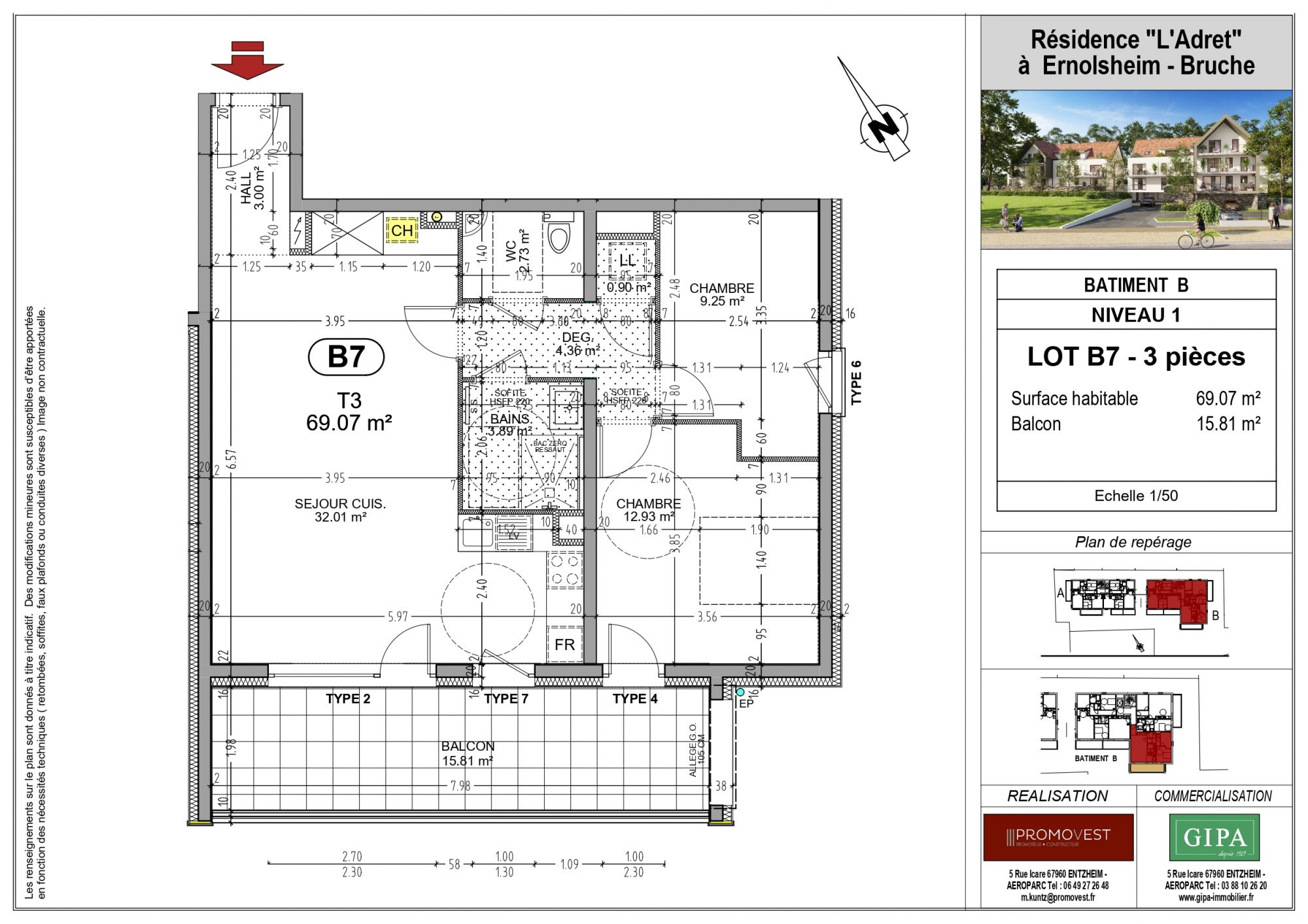 Appartement à vendre à Ernolsheim bruche, 69 m², 3 pièces – photo 1 sur 5