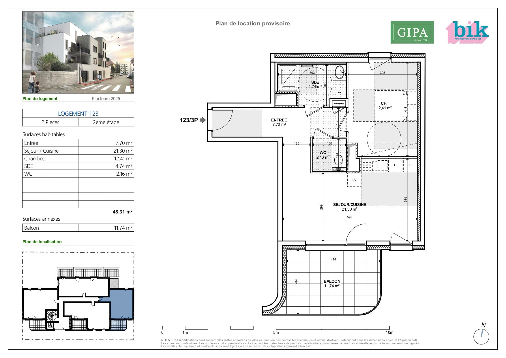 Appartement à vendre à Schiltigheim, 48,31 m², 2 pièces – photo 1 sur 3