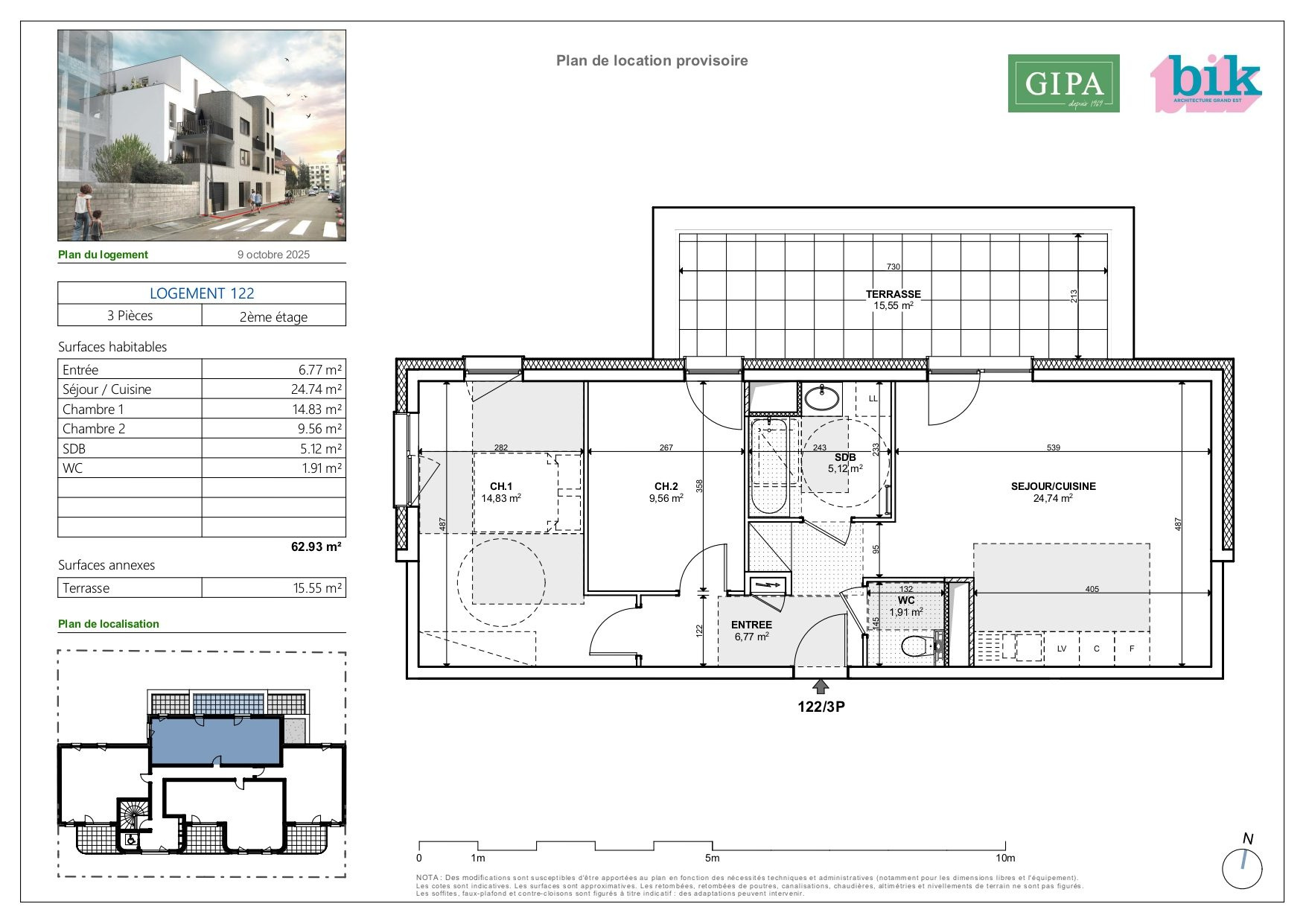 Appartement à vendre à Schiltigheim, 62,93 m², 3 pièces – photo 1 sur 3
