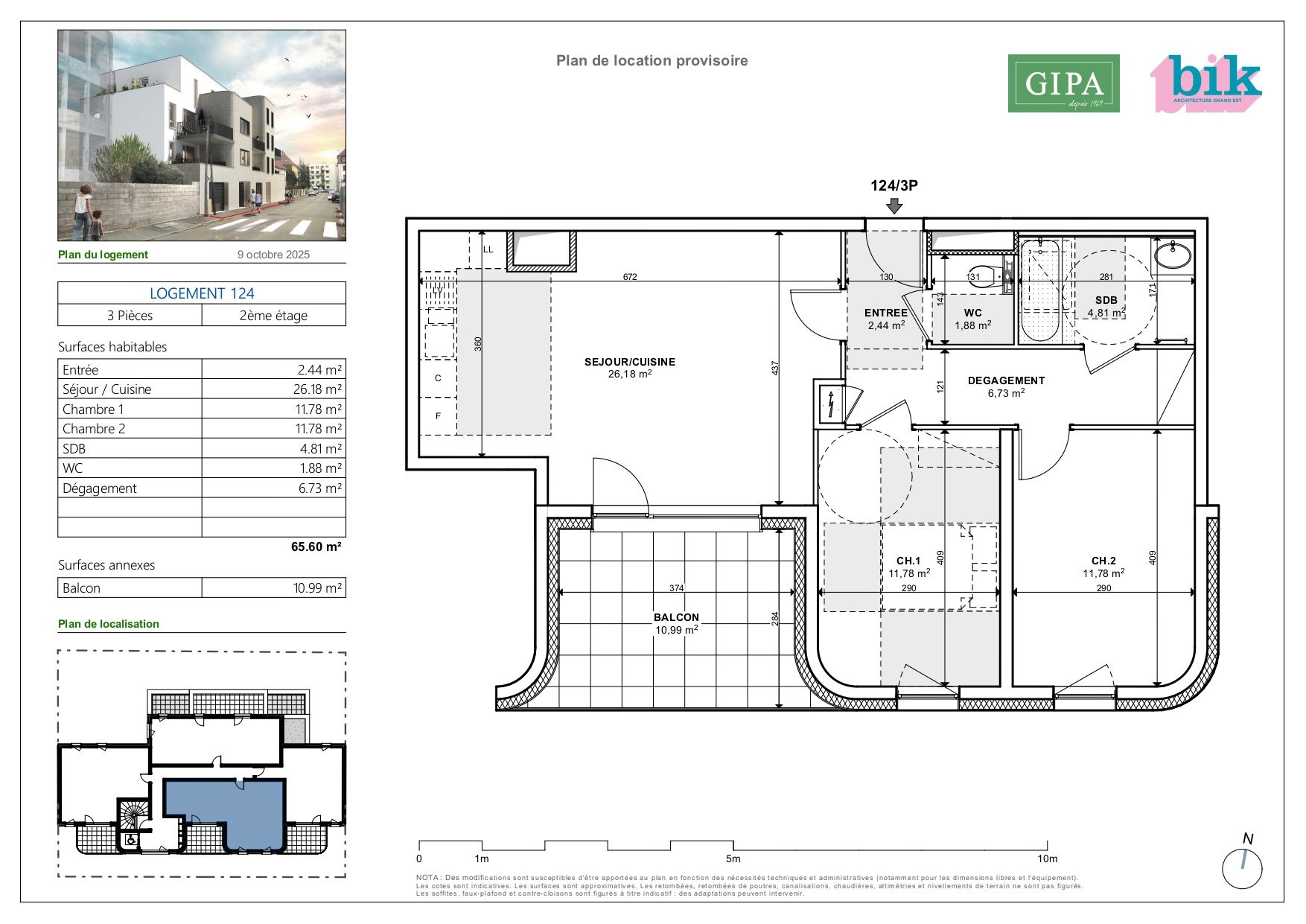 Appartement à vendre à Schiltigheim, 65,6 m², 3 pièces – photo 1 sur 3