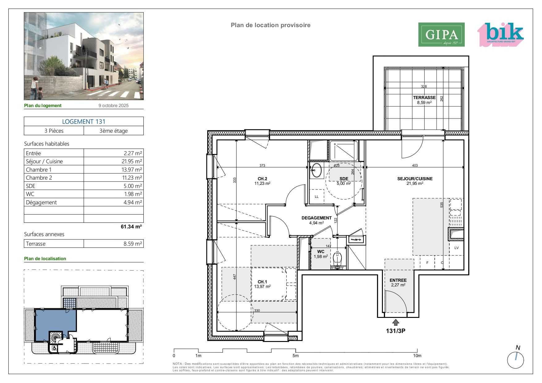 Appartement à vendre à Schiltigheim, 61,34 m², 3 pièces – photo 1 sur 3